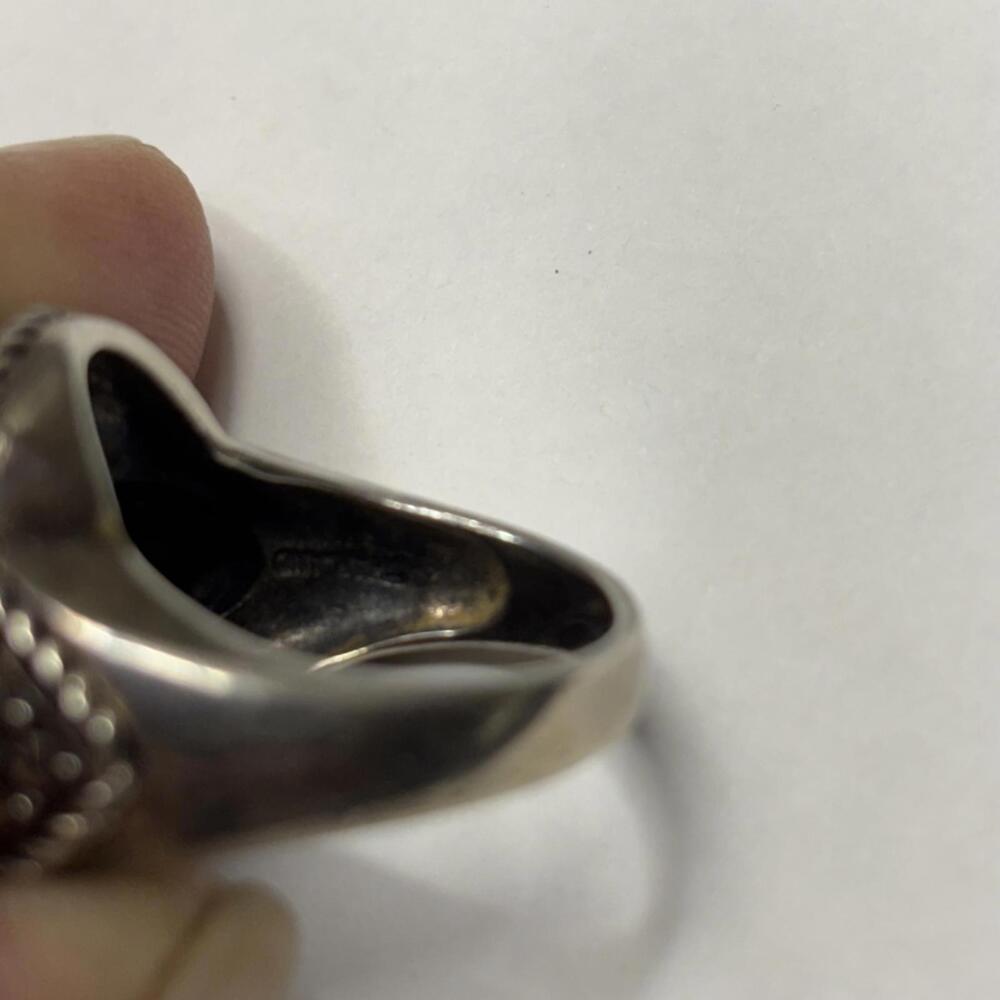 Vtg 90s sterling mother of pearl & Marcasite ring size 7 - Picture 4 of 6